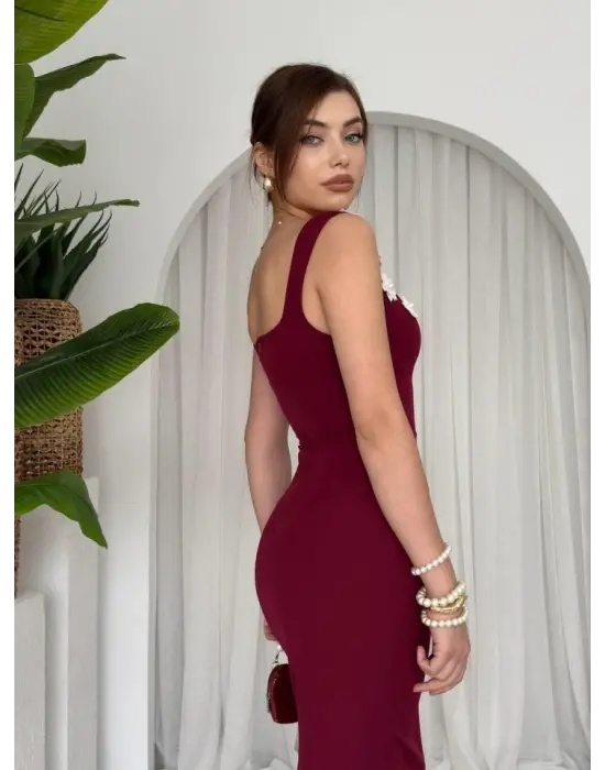 Mıng Çiçek Detaylı Elbise