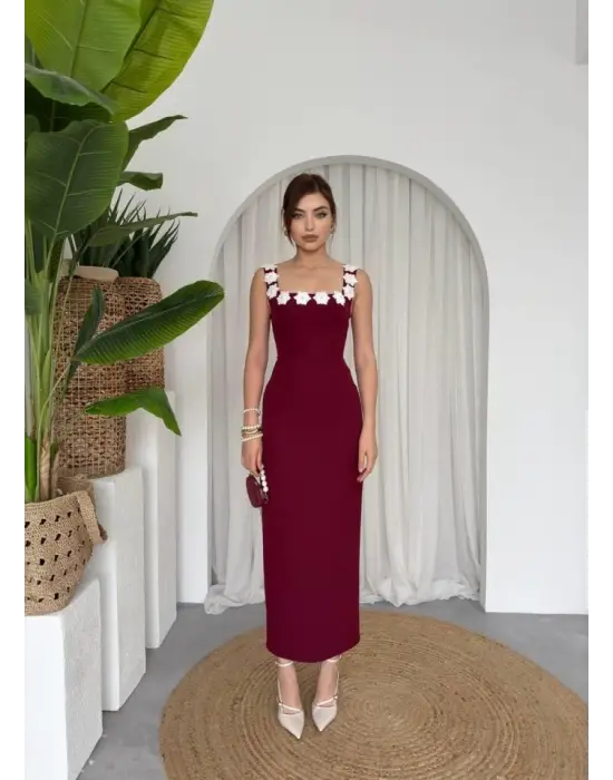 Mıng Çiçek Detaylı Elbise