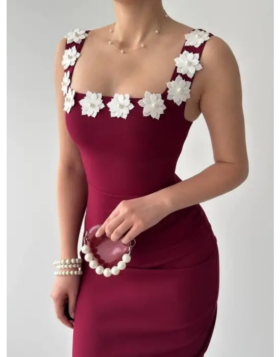 Mıng Çiçek Detaylı Elbise