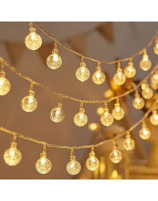 Mini Boncuk Detaylı 3.5 Metre USB LED Işık – 20 LED’li Dekoratif Ortam Aydınlatması