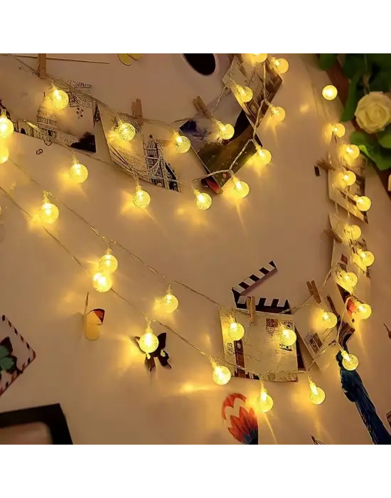 Mini Boncuk Detaylı 3.5 Metre USB LED Işık – 20 LED’li Dekoratif Ortam Aydınlatması