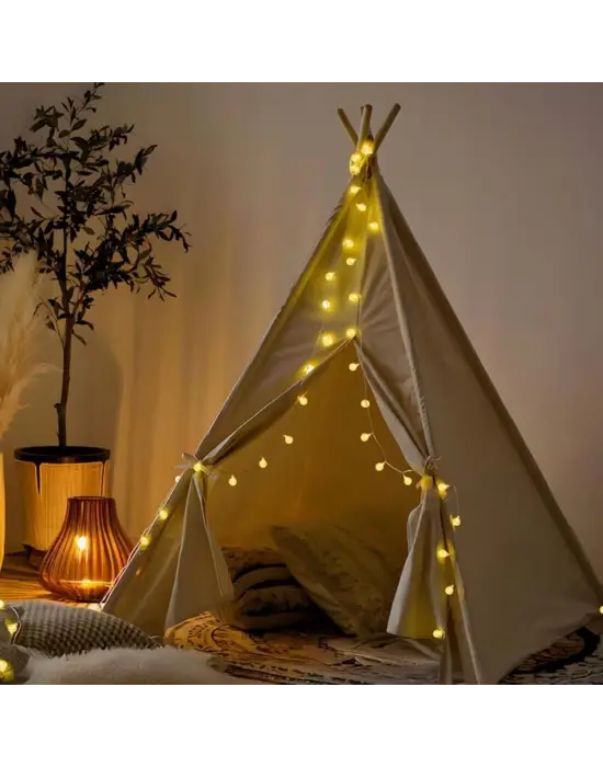 Mini Boncuk Detaylı 3.5 Metre USB LED Işık – 20 LED’li Dekoratif Ortam Aydınlatması