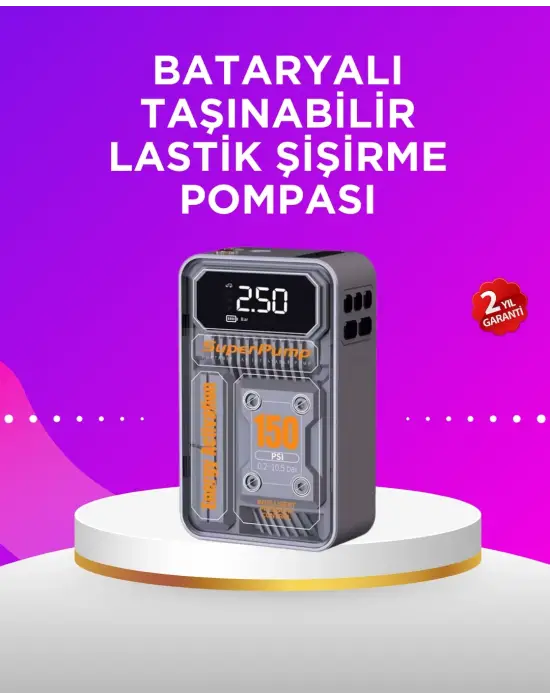 Mini Boy Elektrikli Şarjlı Yüksek Basınçlı Lastik Şişirme Pompası
