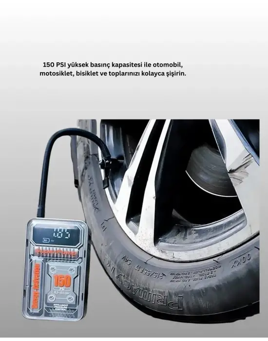 Mini Boy Elektrikli Şarjlı Yüksek Basınçlı Lastik Şişirme Pompası