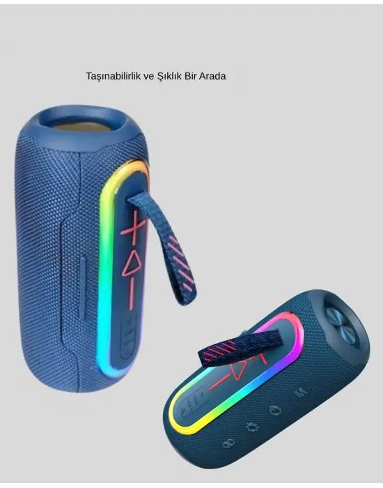 Mini Mavi Bluetooth Hoparlör Şık Görünüm Ve Taşınabilir Güçlü Ses