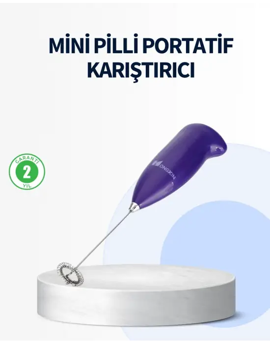 Mini Pilli Portatif Karıştırıcı – Cappuccino, Latte, Frappe Ve Kahve Köpürtücü