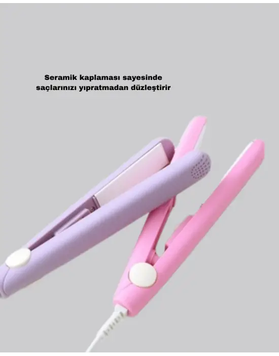 Mini Seramik Saç Düzleştirici – Kompakt Boy, 180°c Hızlı Isınma, Seyahat Tipi