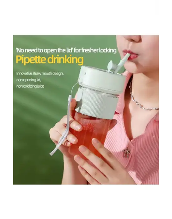 Mini Taşınabilir Mikser 350 Ml Smoothie Makinesi Meyve Sıkacağı Şarj Edilebilir Blender Pembe