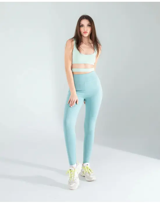 Omarı Mint Fitilli Toparlayıcı Spor Tayt