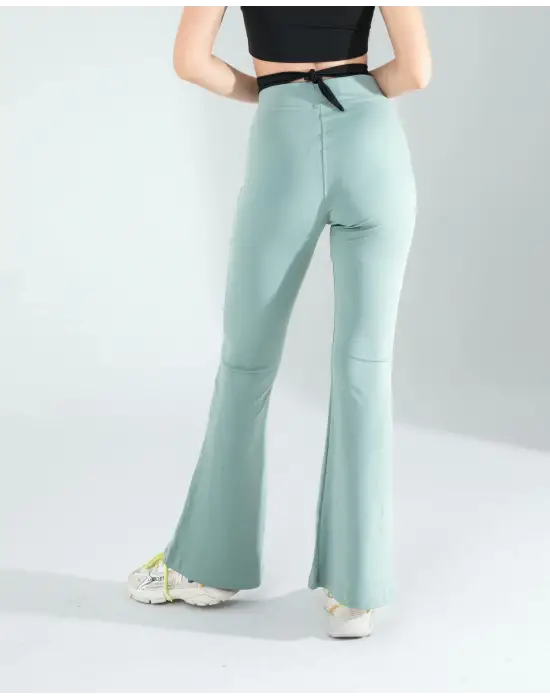 Omarı İspanyol Paça Mint Tayt - Rahatlık ve Şıklık Bir Arada