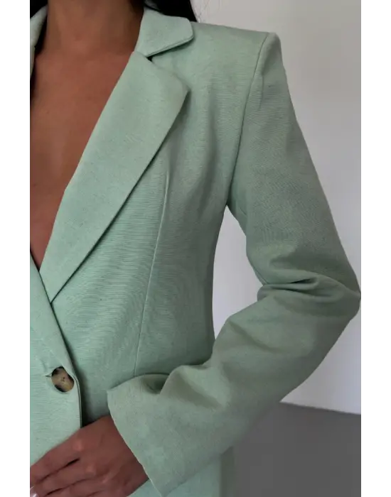 Omarı Mint Keten Takım - Şık ve Rahat Kombin