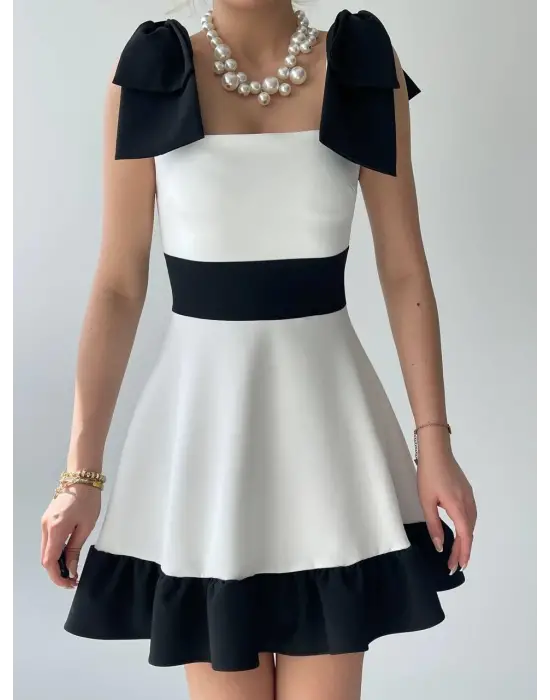 Miron Omuz Fiyonklu Elbise