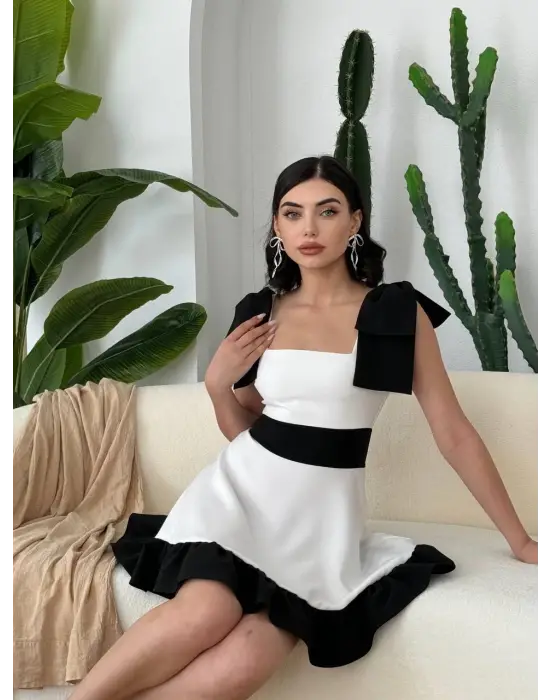 Miron Omuz Fiyonklu Elbise