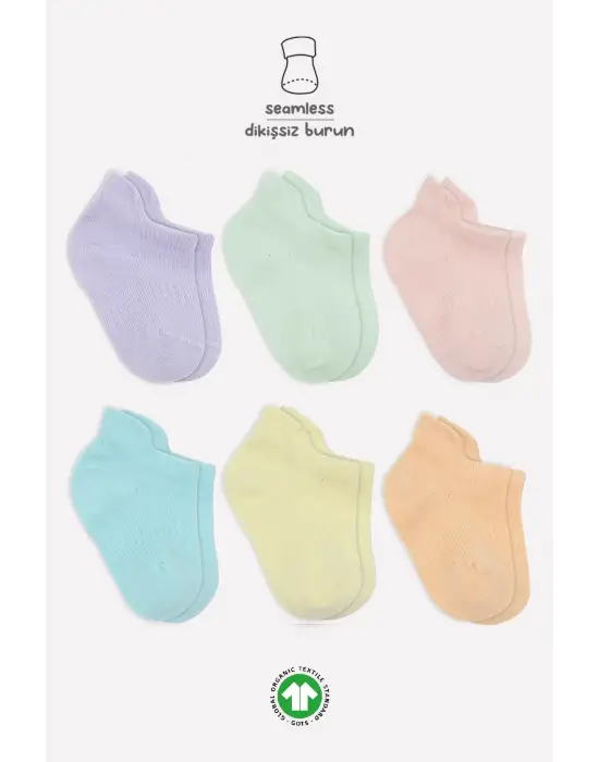 Omarı Rahat ve Renkli Sneakers Çorap Seti