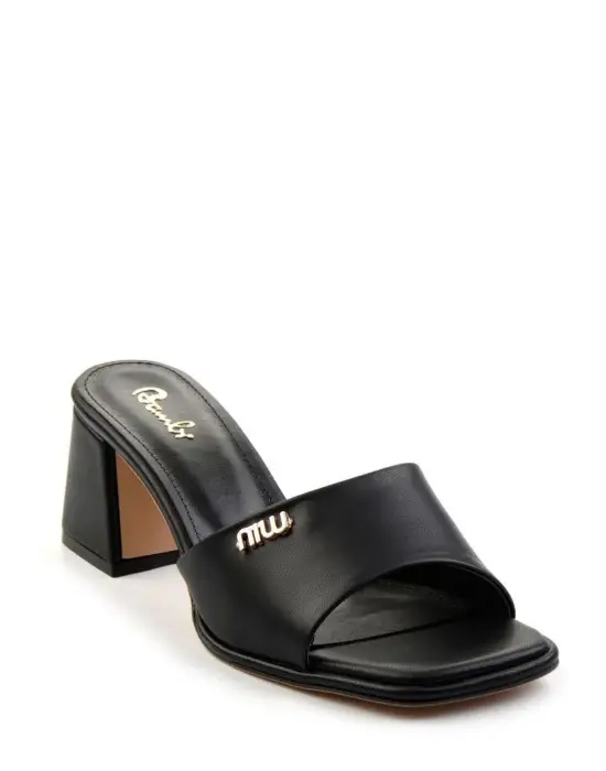 Omarı Yumuşak Tüylü Siyah Topuklu Terlik