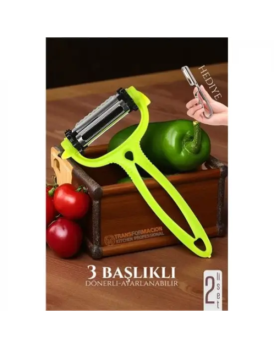Omarı Paslanmaz Çelik 3 Bıçaklı Sebze Soyacak Seti - Profesyonel Mutfak Gereçleri