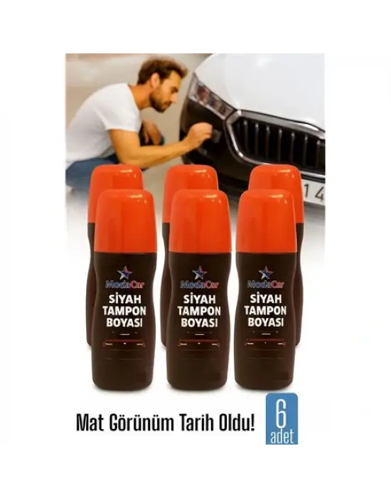 Modacar 6 LI Siyah Tampon Boyası Solmuş ve Matlaşmış Tamponlar İçin Hızlı Yenileme