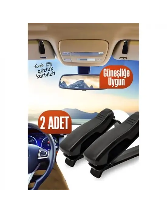 Omarı Araç İçi Mini Güneşlik Gözlük Tutucu 2 Adet