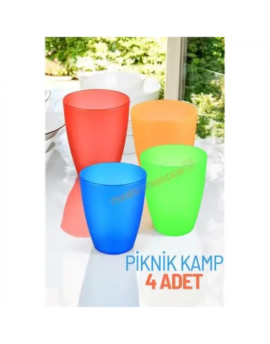 Omarı Taşınabilir ve Dayanıklı 4 Kişilik Kamp Bardak Seti