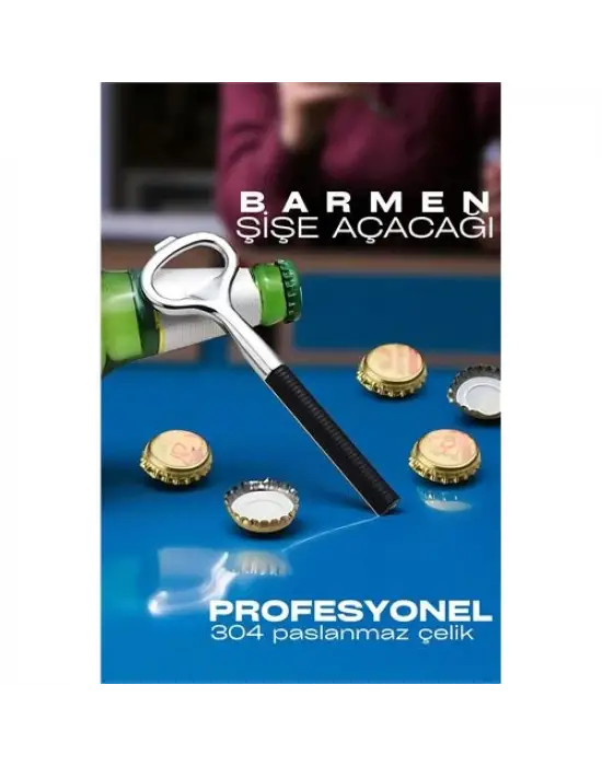 Omarı Profesyonel Çelik Barmen Şişe Açacağı