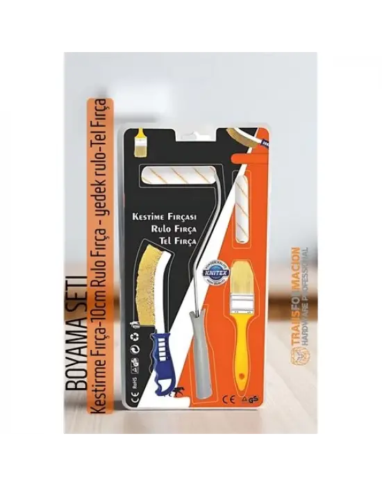 Omarı Profesyonel Boyama Seti - Kestirme Fırça ve Rulo Fırça - Yedek Tel Fırça