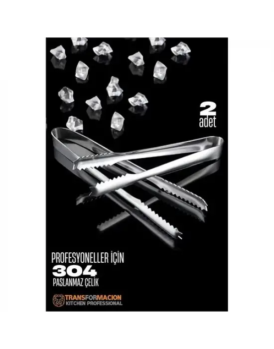 Omarı Paslanmaz Çelik Kokteyl Servis Maşası Seti