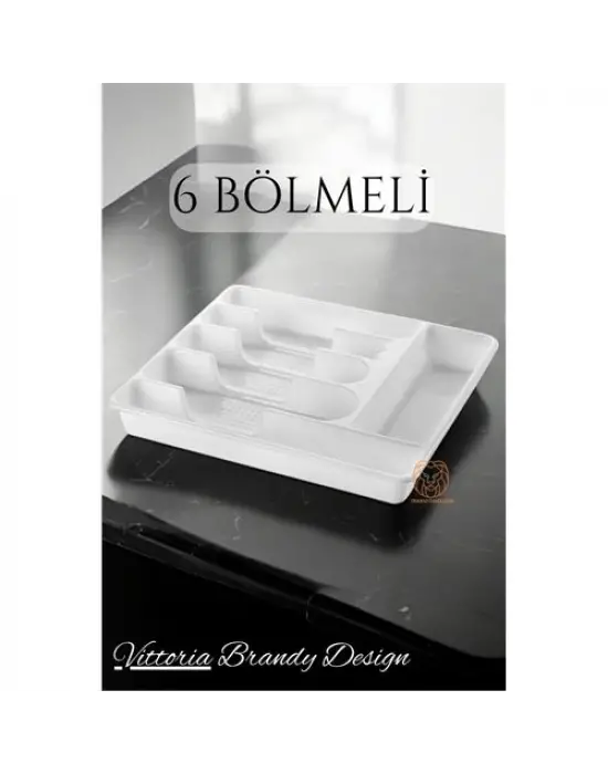 Omarı Pratik Çekmece İçi Kaşıklık 6 Gözlü - Beyaz