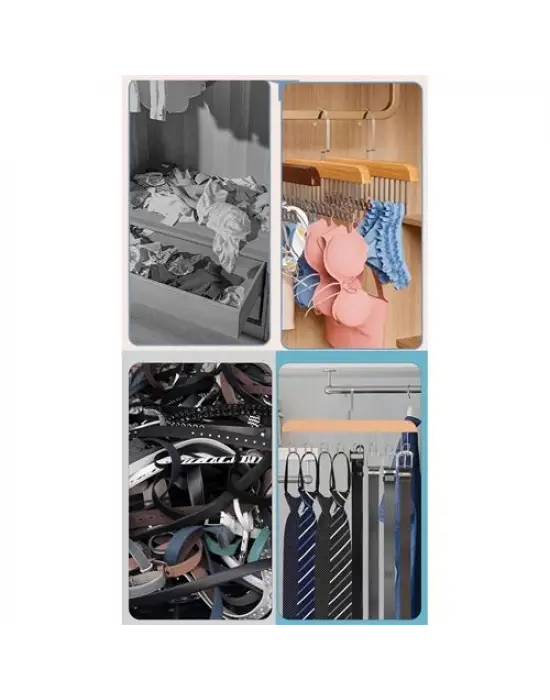 Omarı Pratik Dolap İçi Düzenleyici Askı - Multifonksiyonel Organizer