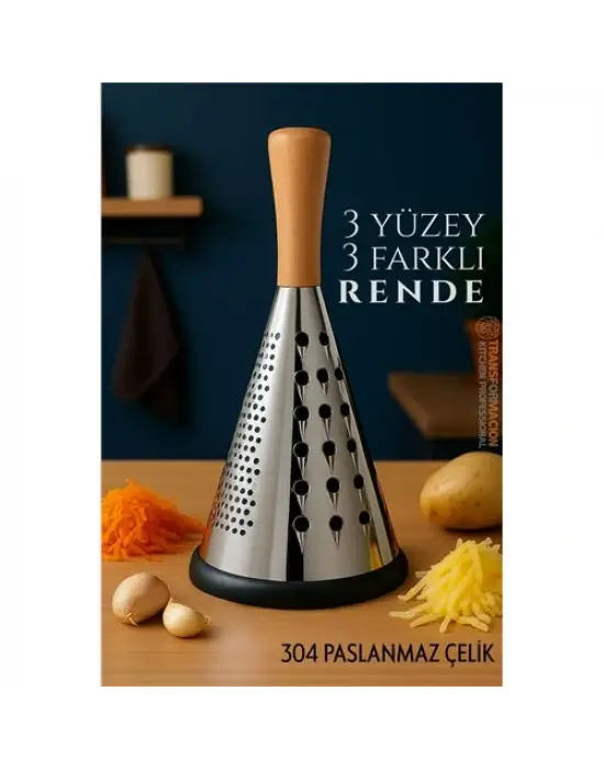 Modacar El Rendesi - Konik Tip Ergonomik 3 Taraflı Profesyonel 304 Paslanmaz Çelik