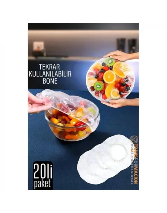 Modacar Esnek Kase Bonesi – 20 Adet, 25 cm’e Kadar Uyumlu, Tekrar Kullanılabilir Tabak Bone