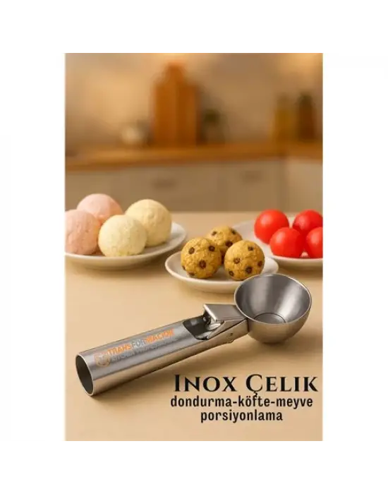 Modacar Inox 5 cm Dondurma Kaşığı - Karpuz Kurabiye Köfte Helva Porsiyonlama