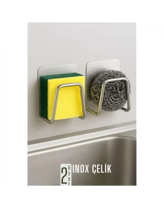 Modacar Inox Bulaşık Sübgerlik Stant- Mutfak Askısı Profesyonel 2 li SET