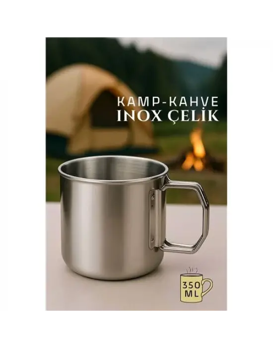 Modacar Inox Çelik Kamp Kupası - Inox Kamp Bardağı Profesyonel Inox Çelik 350 ml