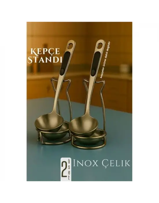 Modacar Inox Kepçe Standı - 2 li Kaşık Kepçe Standı- Profesyonel Şef Tasarımı
