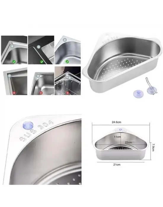 Omarı Paslanmaz Çelik Köşe Süzgeci Organizer