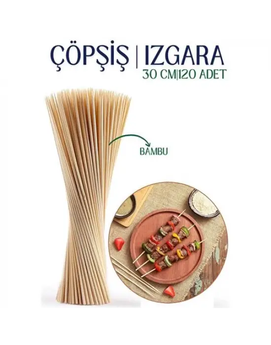 Omarı Bambu Çöp Şişleri Seti - ModaCar 30 cm, Adet