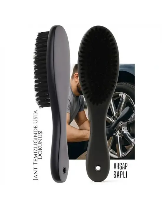 Modacar Jant Temizlik Fırçası Hassas Jant Temizleme Fırçası Ahşap Saplı