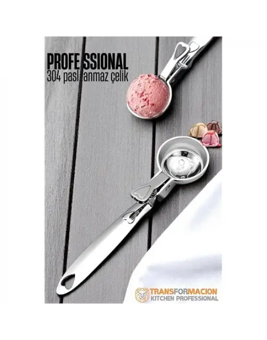 Omarı Pratik Mandallı Dondurma Porsiyon Kaşığı - gl00my