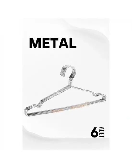 Modacar Metal Elbise Askısı Ekonomik 6 Adet Askı Seti