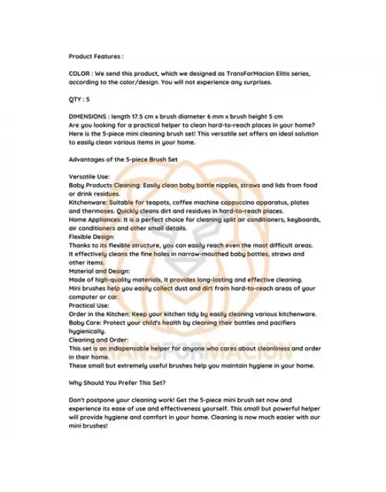 Omarı Pratik Mikro Klima Temizleme Fırçası Seti