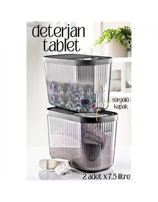 Omarı Pratik ve Şık Deterjan Tablet Kutusu 2li Set