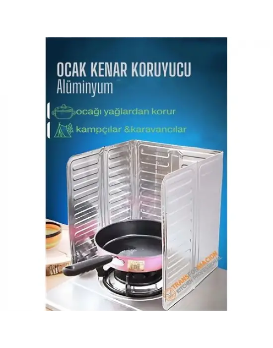 Omarı Ev ve Kamp İçin Alüminyum Ocak Kenar Koruyucu Levha