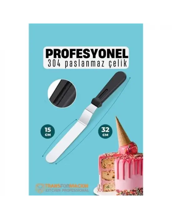Omarı Paslanmaz Çelik Profesyonel Pasta Spatulası - 32 Cm