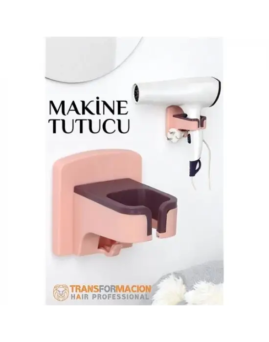 Omarı Pratik Yapışma Saç Kurutma Makinesi Tutucu - PEMBE