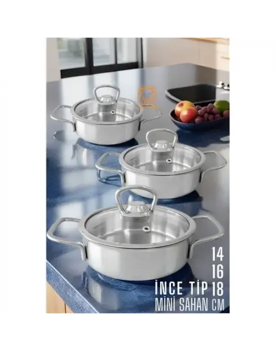 Omarı Şık Tasarım Üçlü Tencere Seti