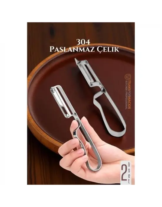 Omarı Profesyonel Paslanmaz Çelik Sebze Soyacak Seti - 2li Set