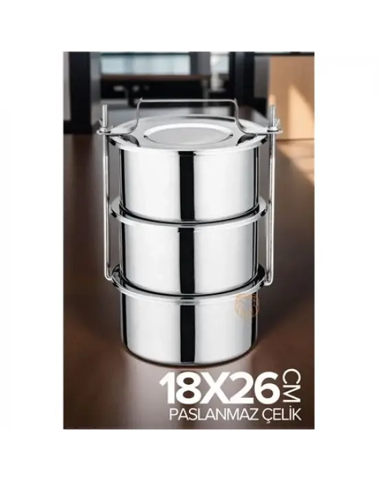 Omarı Paslanmaz Çelik XL Sefer Taşı Yemek Kabı