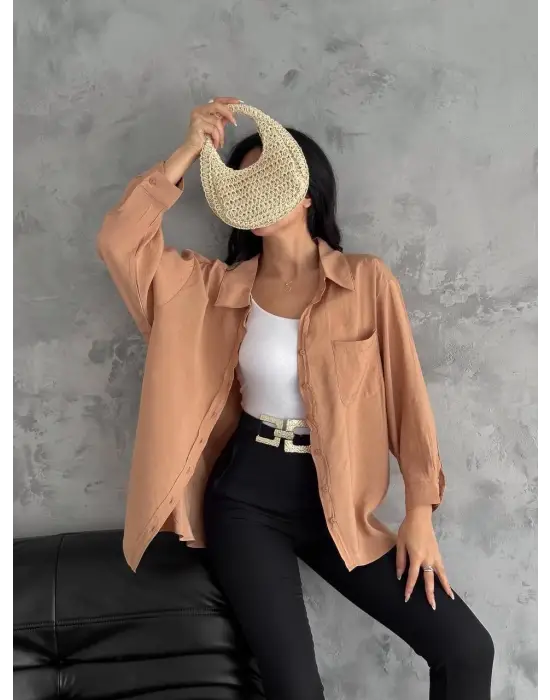 Omarı Rahat ve Şık Modal Oversize Gömlek