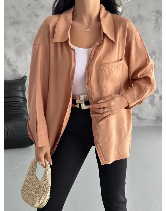 Omarı Rahat ve Şık Modal Oversize Gömlek