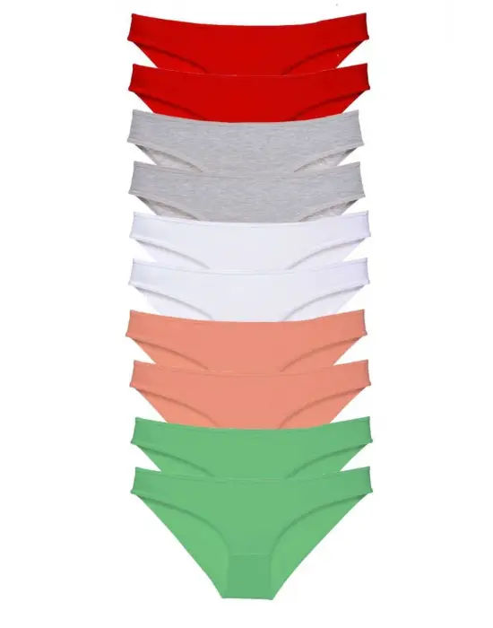 Modern 10 Adet Likralı Kadın Slip Külot Seti